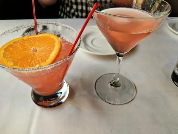 Two cocktails at Disney Flying Fish restaurant