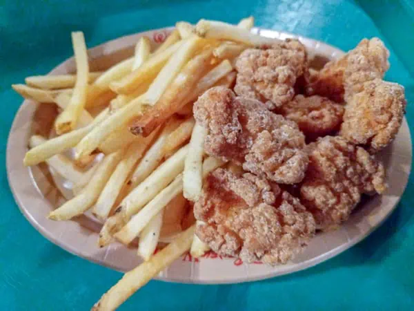 Gluten free chicken nuggets and fries from Columbia Harbour House in Magic Kingdom