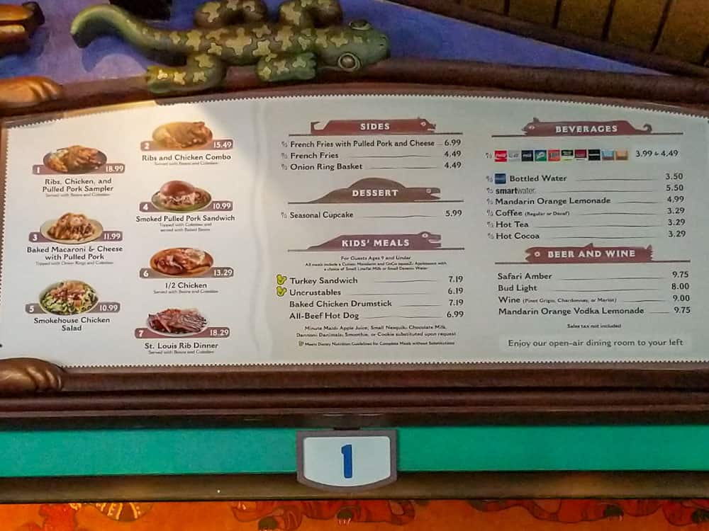 Flame Tree BBQ menu