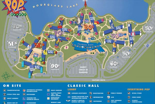 Pop Century Resort map