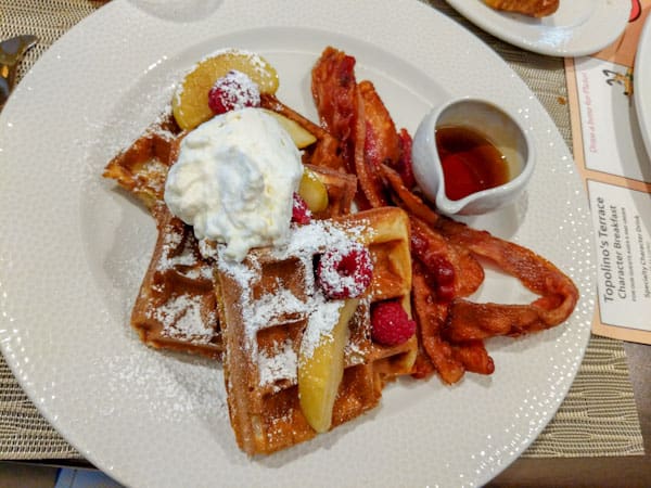 Sour Cream Waffles at Topolino's Terrace