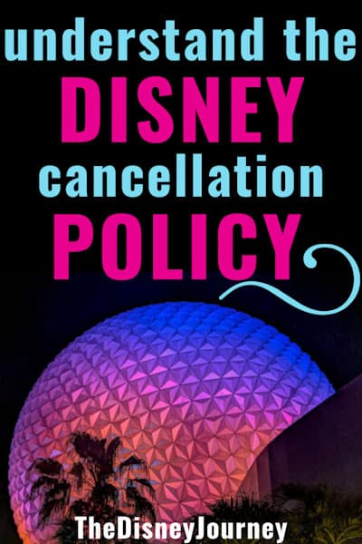 Disney cancellation policy pin image