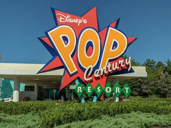 Sign for Pop Century Resort Disney World