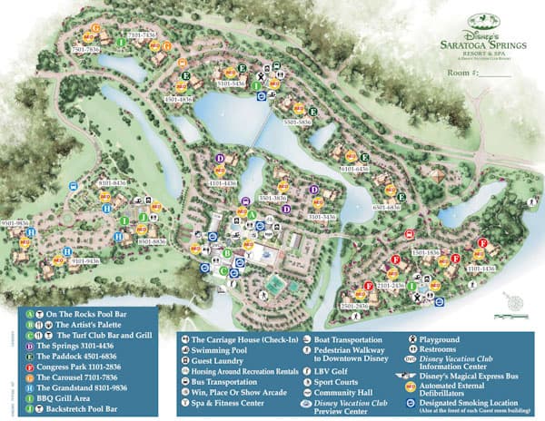 Disney Saratoga Springs Resort map