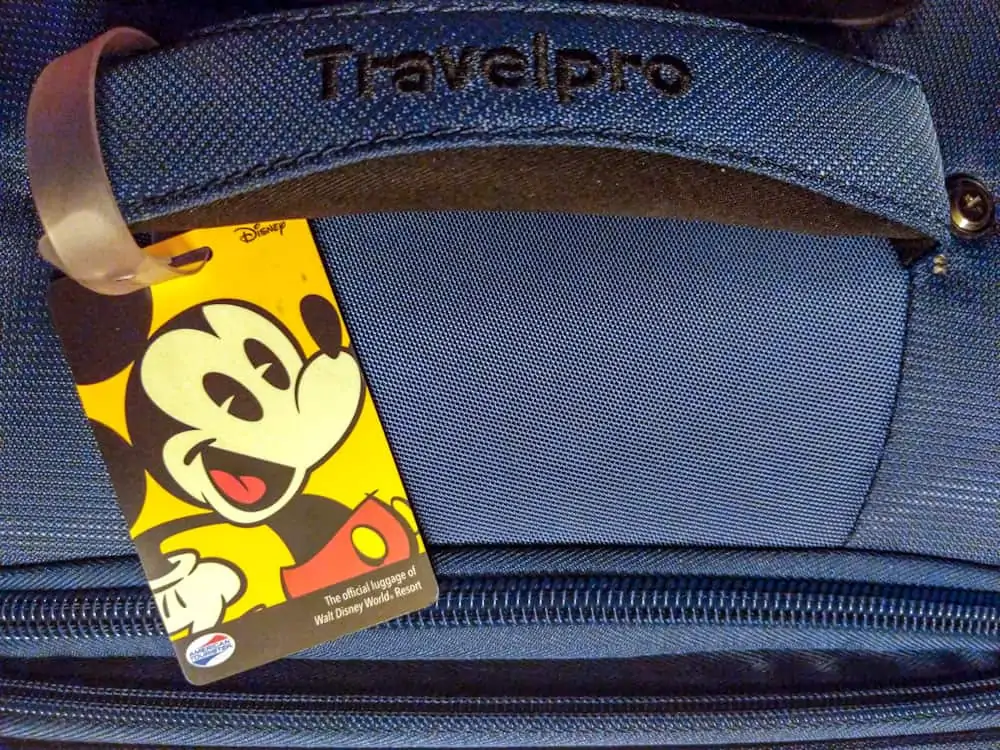 Luggage with Mickey Mouse luggage tag