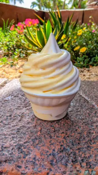 Pineapple Vanilla Swirl dole whip at Magic Kingdom