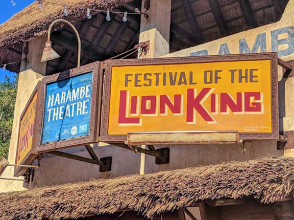 Festival of the Lion King entrance sign