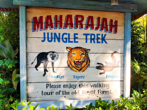 Maharajah Jungle Trek sign at Disney's Animal Kingdom
