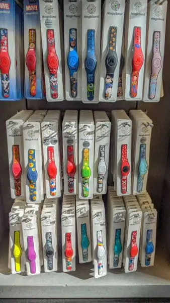Disney magicbands on display