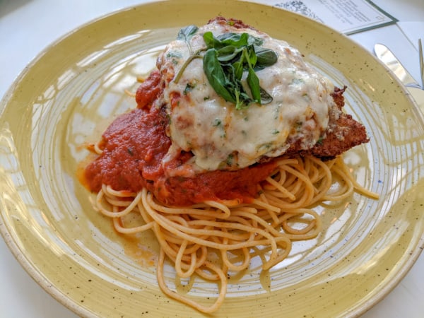 Chicken parmigiana at Tony's Town Square restaurant