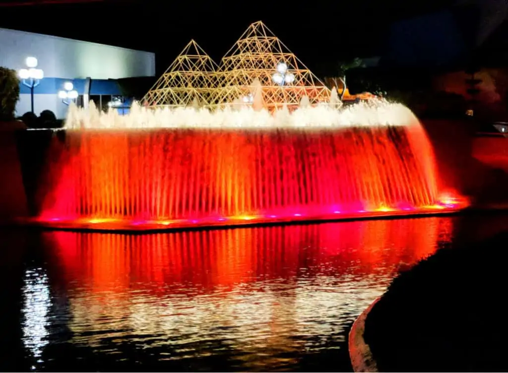 Updside down waterfall at Epcot