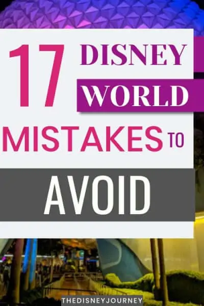 Disney World Mistakes to avoid pin image