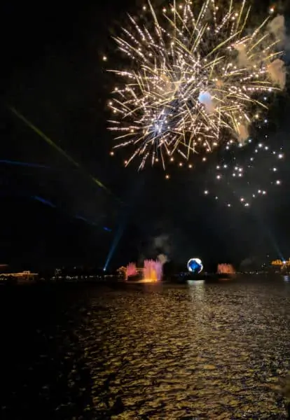 Fireworks view from Rose and Crown Pub Epcot