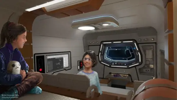 Passenger cabin artistic rendering for Star wars hotel Disney world