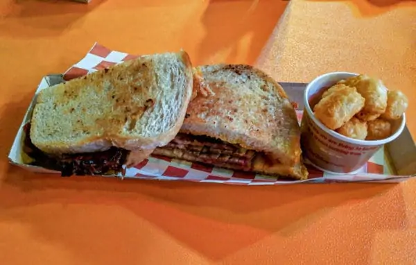 BBQ Brisket melt sandwich at Woody's Lunch Box