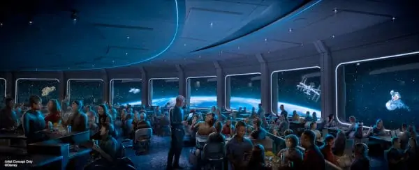 Dining area in Epcot's Space 220 restaurant