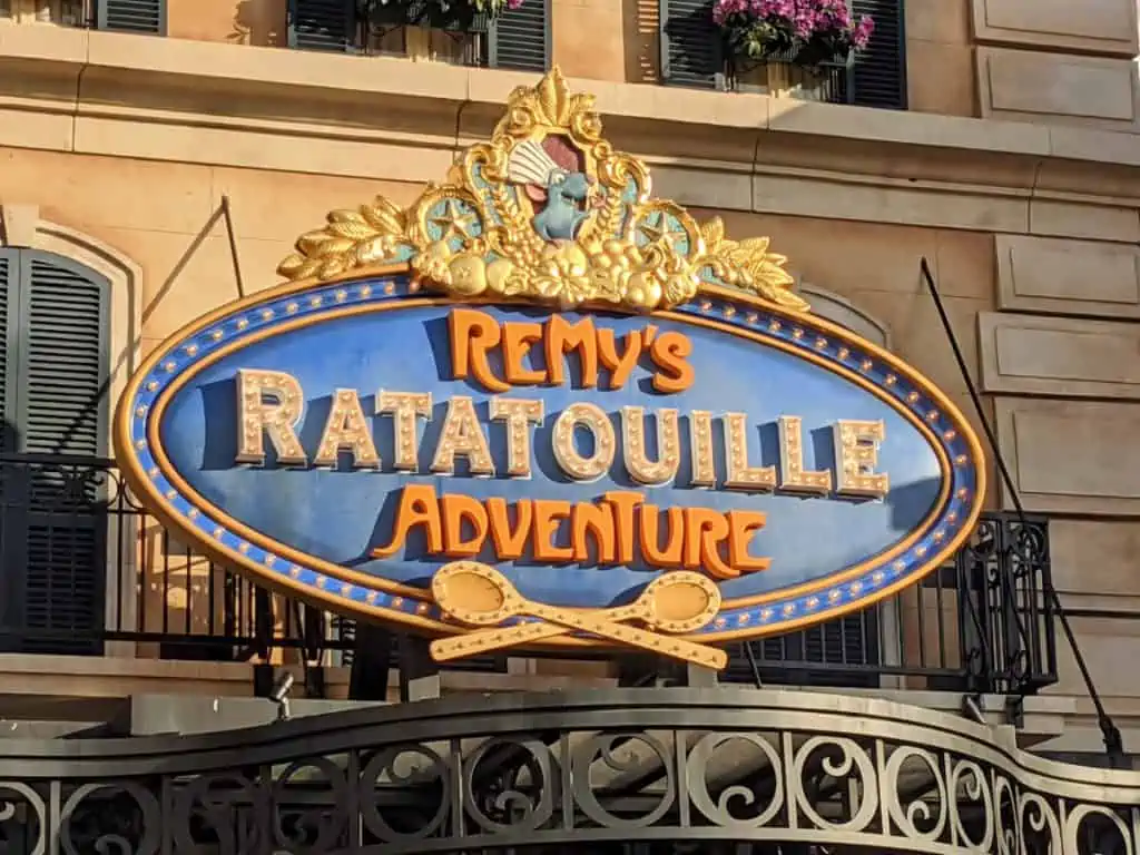 Remy's Ratatouille Adventure entrance sign