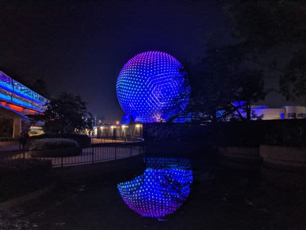 Spaceship Earth Beacon of light at Disney's 50th Anniversary