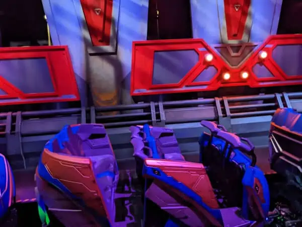 Ride vehicle for Guardians of the Galaxy Cosmic Rewind
