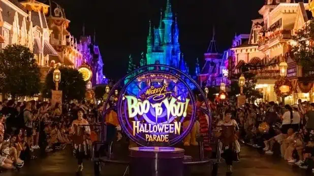 Front float of Disney's Boo to You parade during Mickey's Not So Scary Halloween Party