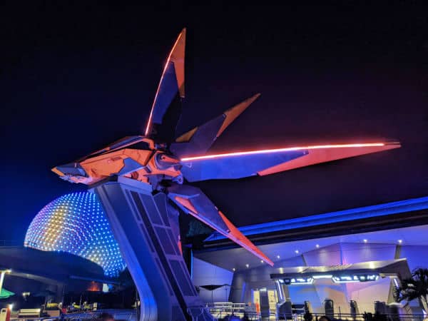 Exterior shot of Guardians of the Galaxy ride at Epcot