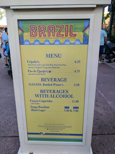 Food and Wine Festival Brazil menu sign 2022