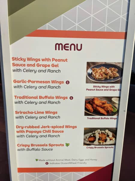 Brew-wing at the Odyssey menu at Epcot Food and Wine festival 2022