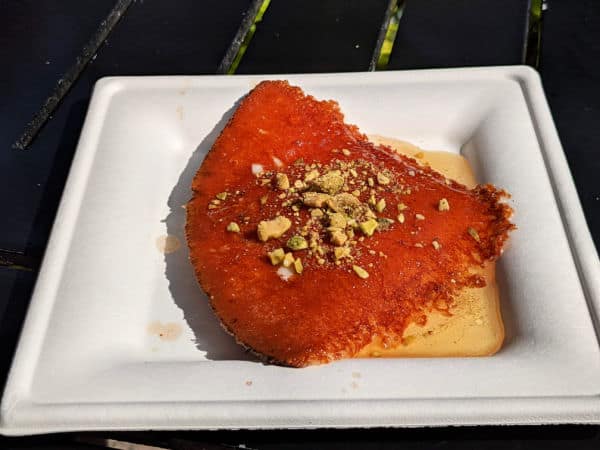 Griddled cheese with Pistachios and honey, gluten free option at Epcot Food and Wine Festival