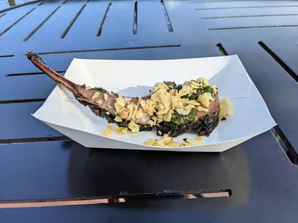 Roasted lamb chop from the Australia booth at Epcot Food and Wine Festival