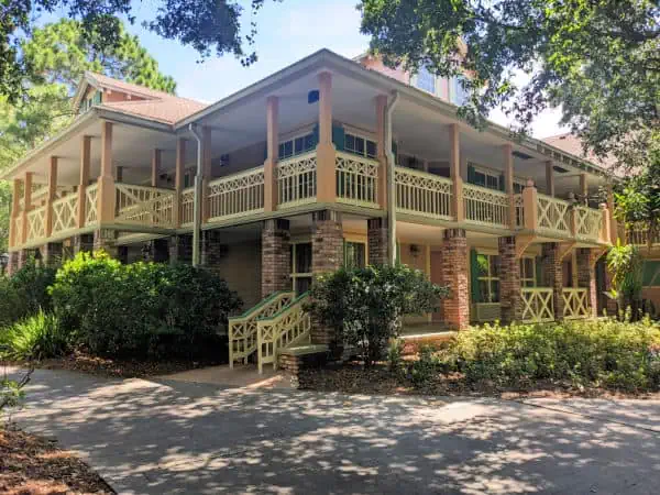 A building in the Alligator Bayou section of Disney's Port Orleans Riverside Resort