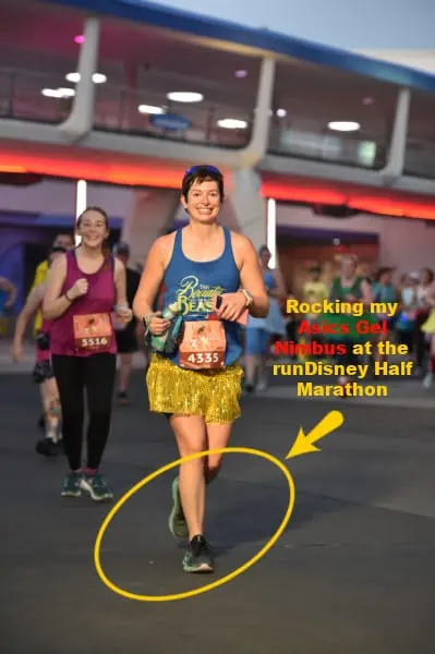 Asics Gel Nimbus helping me run through Magic Kingdom in the runDisney Princess Half marathon