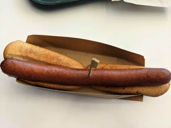 Gluten free foot long hot dog from Casey's Corner in Magic Kingdom