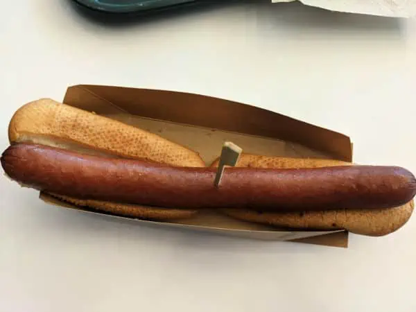 Gluten free foot long hot dog from Casey's Corner in Magic Kingdom