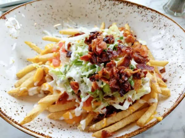 Gluten free Plaza Loaded fries at The Plaza Restaurant Magic Kingdom